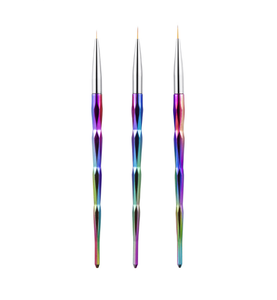 Ensemble de 3 pinceaux à ongles à manche en plastique dégradé, poils Kolinsky, pinceaux fins pour la peinture de détails, pour le soin des ongles - Product Image 1
