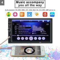 7018b Reproductor Multimedia para Auto con Pantalla Táctil LCD de 2 Din, Electrónica para Auto, Reproductor de DVD, Radio FM Estéreo