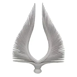 现代抽象艺术不锈钢翅膀雕塑抽象凤凰尾巴雕塑城市广场