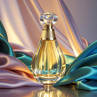 Bouteilles de Parfum en Verre de Haute Qualité, Design Simple, Rond ou Rectangle, 30ml, 50ml, 100ml, avec Capuchon Doré, Fabrication Chinoise