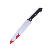 Accessoires de décoration d'Halloween, couteau tranchant sanglant factice, jouets d'horreur, arme de simulation, accessoires de couteau de cuisine, fournitures de cosplay pour fête