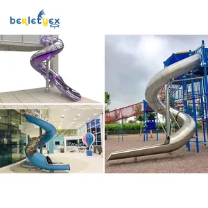 Berletyex adultos gigantes de acero inoxidable se deslizan y deslizan espirales tubo Parque de Atracciones paseos gran juego tobogán niños casa de juegos parque infantil