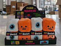 Jouet en peluche cube Halloween super solide à presser, sensoriel, anti-stress avec expressions mignonnes et effrayantes – Vente en gros