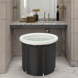 Baignoire glacée à baril rond pliable gonflable personnalisée avec système de refroidissement Baignoire thérapeutique portable en plongée froide pour la maison et l'extérieur - Product Image 1