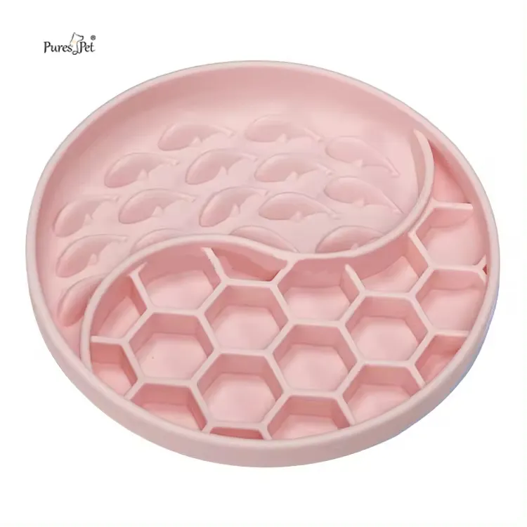 2024 Hot Sale Non Toxic Round Pet Slow Feeder Dog Bowl Custom Dog Bowl Water Food Mixing Unique Silicone Dog Bowl