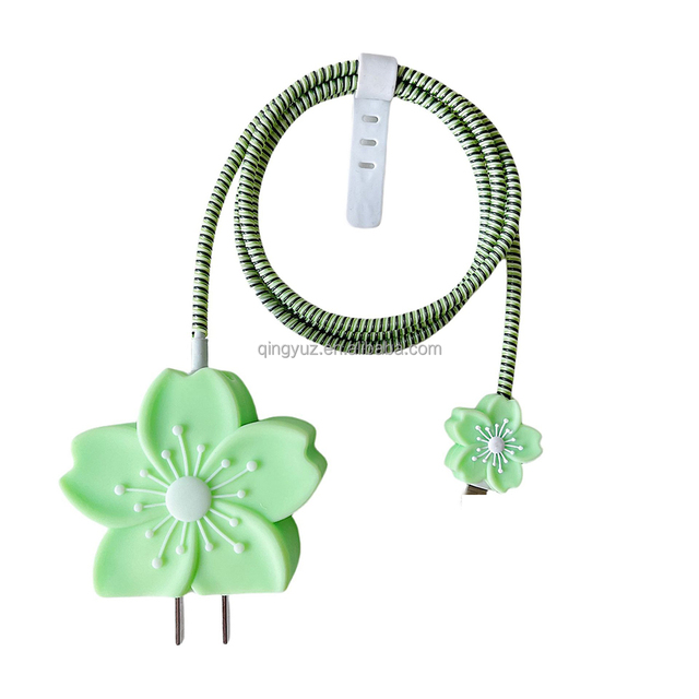 New Design 2 in 1 Silicone Charger Protector Protector De Cable Y Cargador Cover for Mobile Phone Accessories