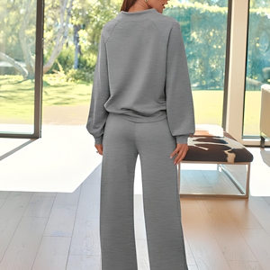 Winter Solid Stand Collar Sweatpants Jogger Sweat Suits 100% <b>Polyester</b> Windproof Breathable Warm <b>Tracksuit</b> For Women's - Product Image 2