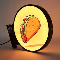 Enseigne lumineuse LED personnalisée pour restaurant de hamburgers et poulet frit, signalétique éclairée, boîte à lumière LED murale extérieure