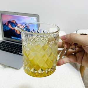 Роскошная винтажная рельефная стеклянная кофейная кружка с ручкой, мини-кофейник, многоразовая, минималистичная, с индивидуальным логотипом, для домашнего использования, оптом - Product Image 2