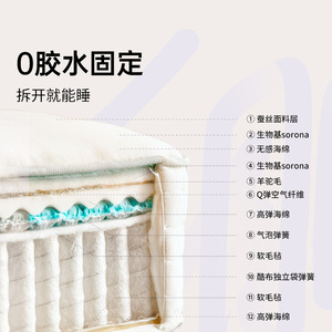 ที่นอนพ็อกเก็ตสปริงลายม้าลายพันธุ์สับปะรด ความแน่นปานกลาง ทำมือ หนาพิเศษ สำหรับเด็ก - Product Image 1