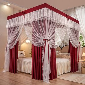 Cortina <span class=keywords><strong>Mosquitera</strong></span> <span class=keywords><strong>de</strong></span> Lujo Romántica <span class=keywords><strong>de</strong></span> Doble Capa y Cuatro Puertas, Estilo Palacio Real, para <span class=keywords><strong>Cama</strong></span> - Product Image 2