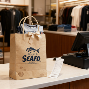 Chamepak Eco-Friendly Luxury Carry Out <strong>Bags</strong> Biodegradable Custom Printed Brown Kraft Paper <strong>Bags</strong> with Handle for Store Use - Product Image 2