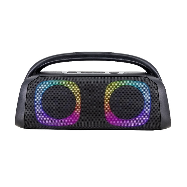 Portable Handle Speaker with RGB Lights Boombox Loud Party Speakers for Camping Beach Garage