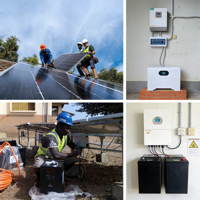 Système d'énergie solaire hybride complet 5kW 10kW 15kW, système de stockage d'énergie domestique avec batterie au lithium et onduleur