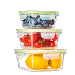 Hot Bán 410 + 680 + 1040 Ml Ba Piece/Set Thực Phẩm Thủy Tinh Tươi Giữ Bát Cách Nhiệt Cách Nhiệt Hộp Ăn Trưa Container Thực Phẩm - Product Image 5