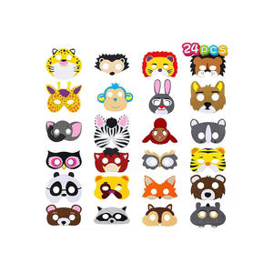 Maschera di feltro animale 24 pz IN 1 SET mascherina per vestire COSTUME finta gioco maschera per bambini - Product Image 6