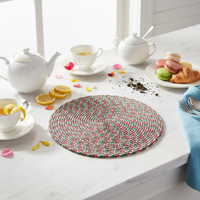 Vente en gros de sets de table modernes en plastique PP tissé, écologiques, réutilisables, multi-usages, tailles et couleurs personnalisables, pour enfants