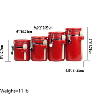Tarros herméticos de cerámica para almacenamiento de alimentos, recipientes de cocina con tapa, para <span class=keywords><strong>despensa</strong></span> - Product Image 5