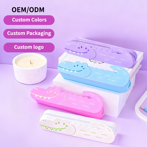 Estuche de Silicona para Lápices con Logotipo Personalizado al por Mayor, de Grado Alimenticio, No Tóxico, de Gran Capacidad, para Uso Escolar y de Oficina - Product Image 1
