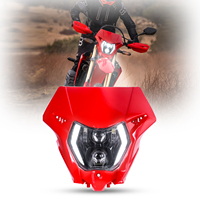 Untuk Kawasaki Lampu Depan LED dengan Lampu Posisi Masker Merah Fairing untuk Aksesori Motor Off-road Enduro Bersertifikasi ECE