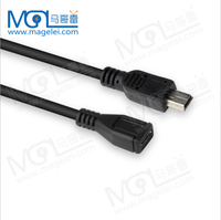 Cable de Datos Mini USB de 5 Pines Macho a Micro USB de 5 Pines Hembra de 30 cm y 50 cm, USB2.0 Mini BM a Micro BF, Cable Redondo