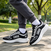 Chaussures de marche respirantes en maille avec logo personnalisé, légères, antidérapantes, avec patch en caoutchouc, lacets, baskets décontractées pour hommes