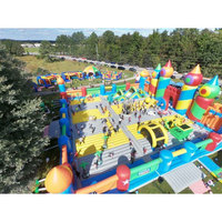 Parc de trampoline intérieur extérieur pour enfants grand parc commercial géant à louer parcours d'obstacles videur gonflable pour adultes avec souffleurs d'air