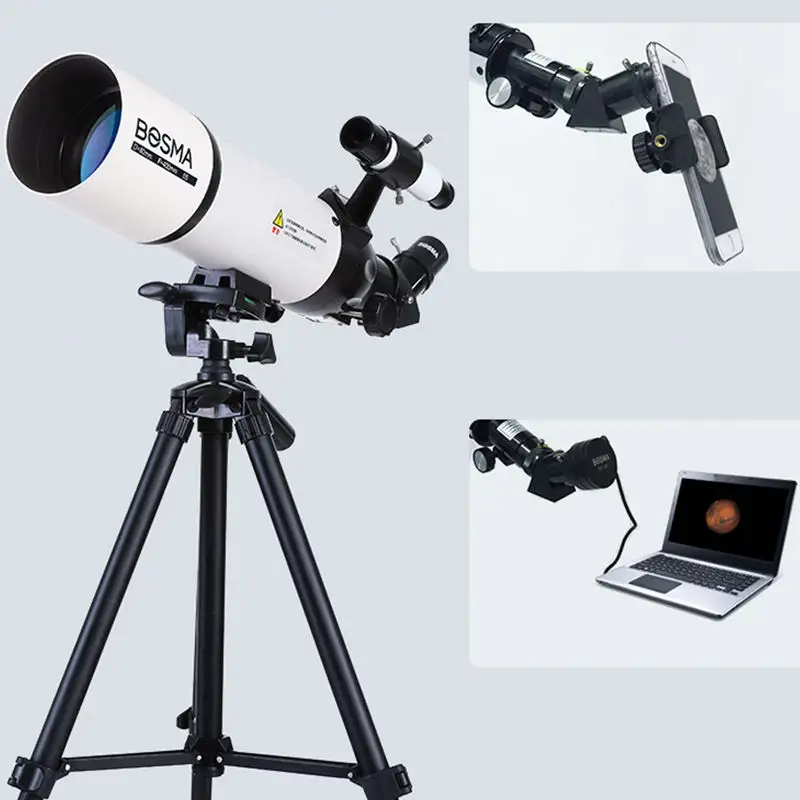 RTS Profesional Astronomi Teleskop 80400 HD Kualitas Baik Astronomi Teleskop Zoom Adjustable Tripod Ransel Pemegang