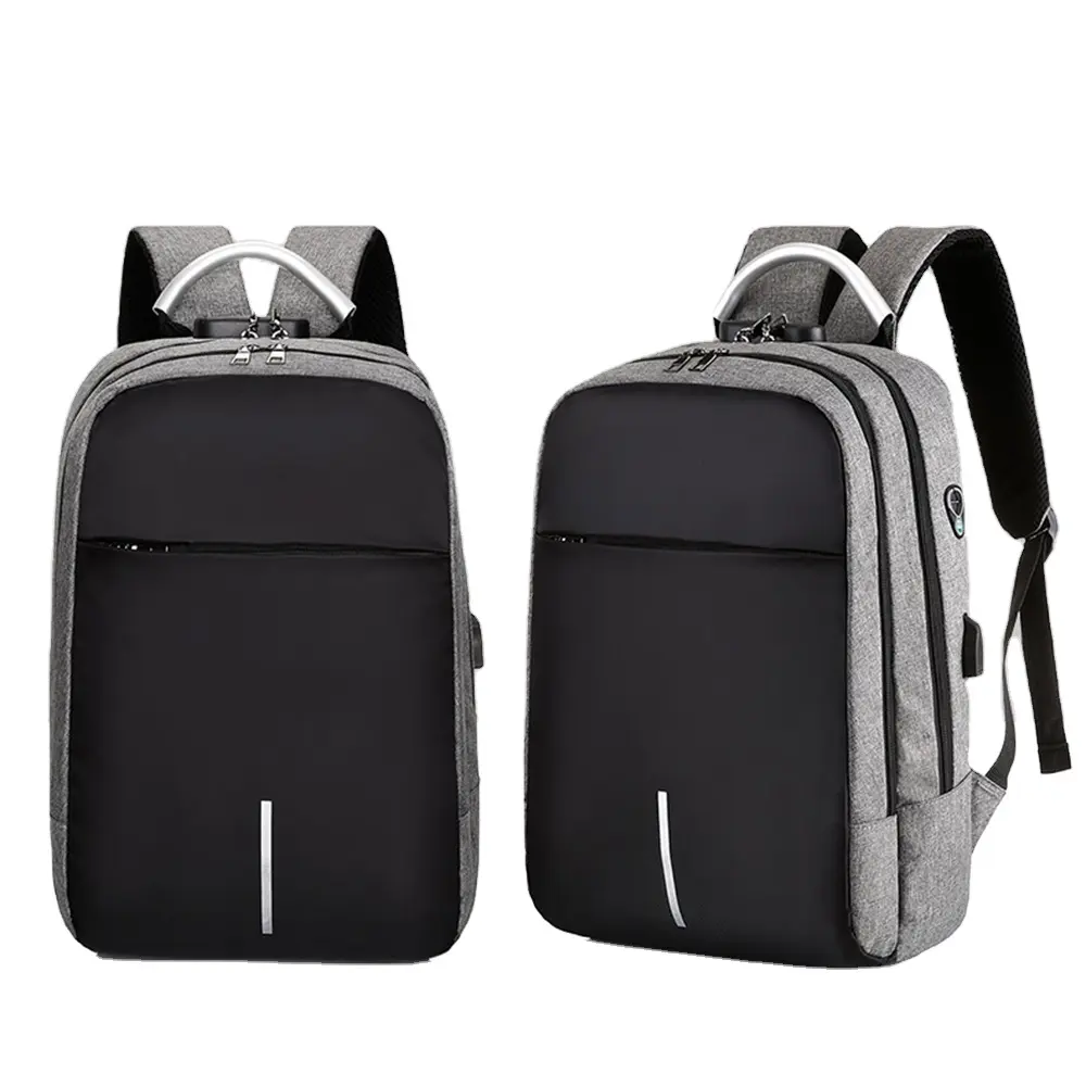 High Quality Waterproof Oxford Cloth Backpack 15.6 Inch Laptop USB Charge Backpack Lock Backpack Business Men Bags