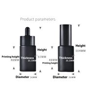 Flacon compte-gouttes noir en verre en forme de D de 30 ml pour sérum pour les yeux, lotion, flacon pompe, flacon vaporisateur de parfum