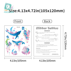 Tatouages temporaires imperméables pour enfants filles, motifs de chevaux, licornes, animaux, sirènes et océan pour fêtes d'anniversaire - Product Image 2