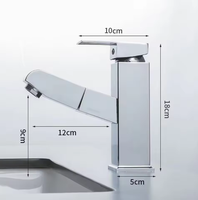 Robinet de salle de bain moderne en acier inoxydable, extractible, monotrou, avec capteur sans contact, pour eau chaude et froide, mitigeur à poignée unique et valve en céramique