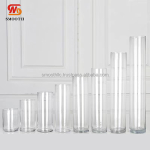 SMOOTH Wholesale Wedding Dinning Table Decoration Flower Centerpiece Clear Cylinder Small <b>Bud</b> <b>Glass</b> <b>Vase</b> - Product Image 4