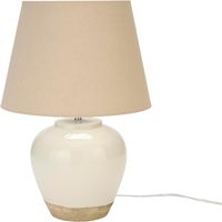 Lampe de table en céramique neutre de 20 pouces (beige clair) avec abat-jour en tissu, lampe de chevet pour chambre à coucher, salon, entrée