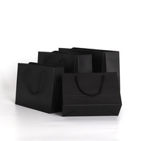 Bolsas de Papel de Embalaje de Lujo Negras para Compras, Regalos, Joyería y Vino, con Logotipo Personalizado Impreso, al por Mayor