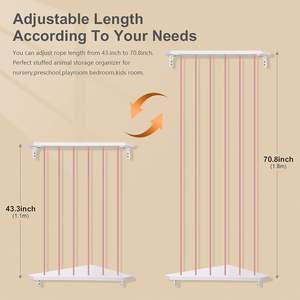 Armoire de rangement pour animaux en <span class=keywords><strong>peluche</strong></span> à longueur réglable Étagère à jouets de zoo en bois tendre pour chambre à coucher Grand porte-jouets en <span class=keywords><strong>peluche</strong></span> d'angle - Product Image 3