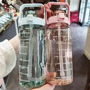 Botella de Agua Deportiva Reutilizable Ecológica de 2L, Gran Capacidad, con Marcador de Tiempo, Tipo Pajita, Color y Logotipo Personalizables, Libre de BPA - Product Image 3
