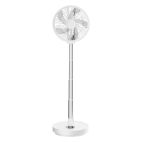 Ventilateur portable numérique en plastique à refroidissement par air, télescopique, rechargeable, électrique DC, pliable, avec télécommande magnétique et lumière, pour extérieur, faible consommation