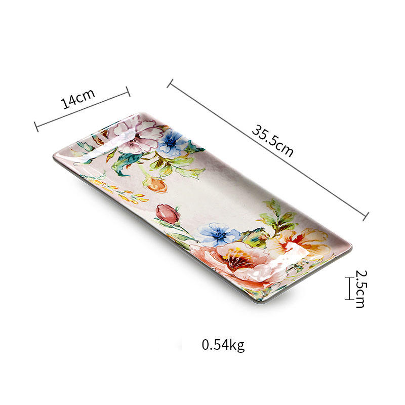 Petite assiette rectangulaire de 14 pouces