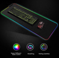 Tapis de souris de jeu en caoutchouc personnalisable, vente chaude, 800x300mm, épaisseur 3-4mm, éclairage RGB, matériau antidérapant, charge sans fil 5W CE