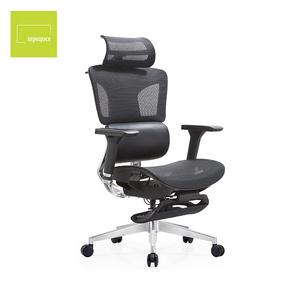 Chaise de bureau de direction KEPO à dossier haut, en maille, pivotante à 360°, ergonomique, avec différentes fonctions, incluant repose-pieds - Product Image 4