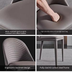 Sillas de Comedor de Lujo de Estilo Nórdico Postmoderno, Sillas para el Hogar y Hoteles, Sillas con Respaldo de Cuero <span class=keywords><strong>Simple</strong></span>, Taburetes Casuales para Restaurantes - Product Image 5
