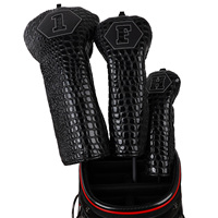 Accessoires de golf en gros à bas prix, housses de tête de club de golf en cuir de crocodile, housses de tête de club de golf en cuir de qualité supérieure