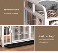 Cage pour chat à 3 niveaux, grande, écologique, avec revêtement en poudre, avec roues, cage en métal robuste, enclos pour chat, aire de jeux intérieure