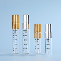 Flacon de parfum en verre en aluminium anodisé doré avec pompe pulvérisatrice, capacité de 2 ml à 10 ml, surface polie, boîte d'emballage pour diffuseur