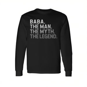 Baba The Man The Myth The Legend T-shirt a maniche lunghe, regalo per la festa del papà - Product Image 2