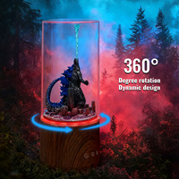 Lampe en résine personnalisée King Monster Go.dzil.la, veilleuse monstre avec base rotative, décoration d'intérieur, cadeau pour lui, amis, fans, collectionneurs