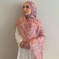 Hijab en modal Vela personnalisé, imprimé marbré abstrait double face, foulard musulman doux, collection de hijabs tendance, essentiel de la mode modeste
