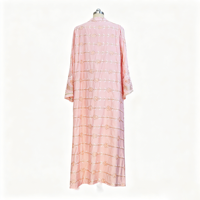Abaya musulmane en mousseline brodée, élégante et tendance, pour adultes, style soirée, avec taille naturelle