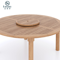 Ensemble de table et chaises de jardin en teck moderne de luxe de forme ronde, meubles de patio